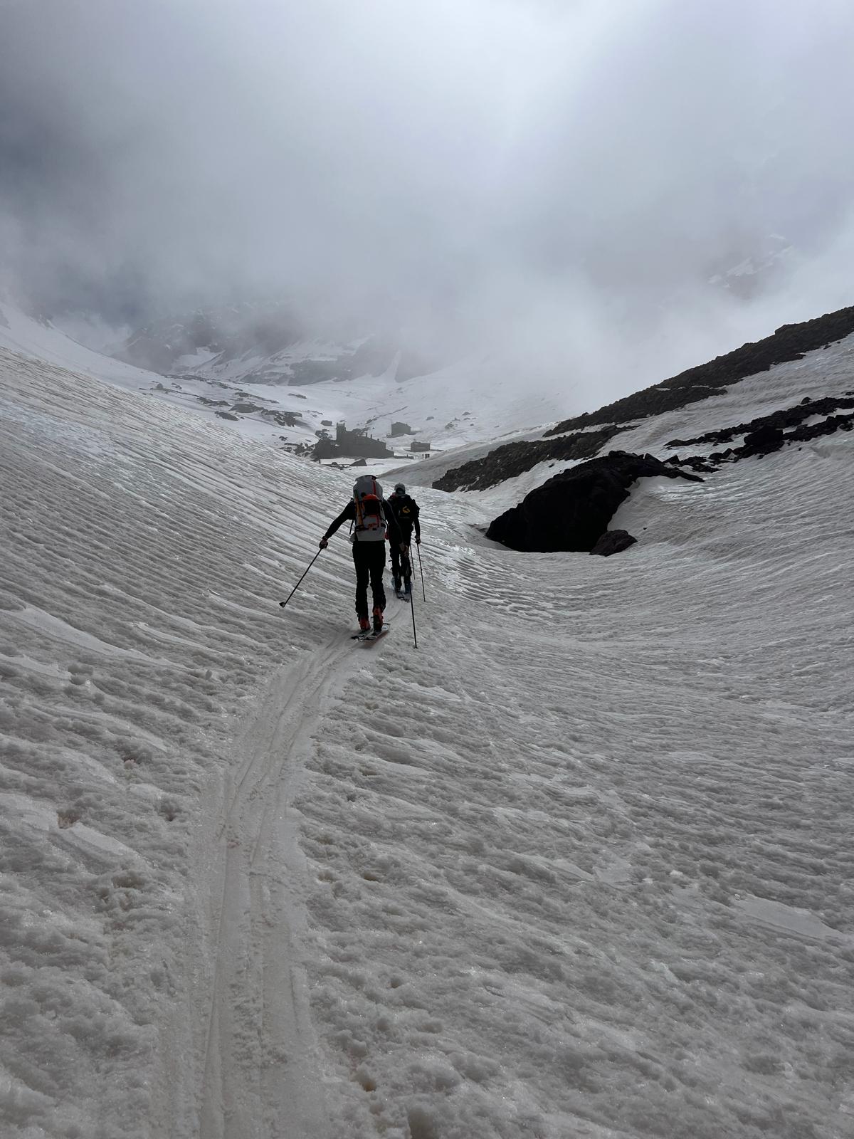  Ski touring across the snowy High Atlas Mountains from Imlil and Tachddirt towards Tizi Mizik, Likemt and bougnouan , Morocco. — photo 3