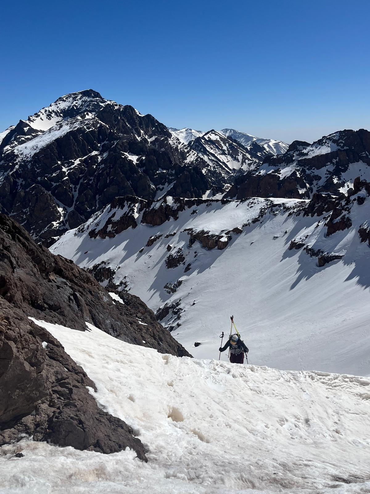  Ski touring in the snowy High Atlas towards Likemt and bougnouan peaks from Tachddirt village, Morocco. — photo 6