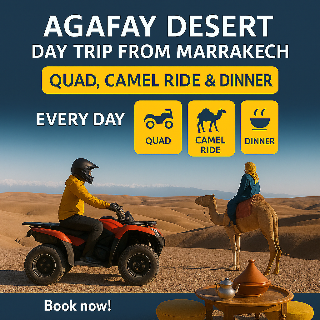 Agafay Desert Day Trip from Marrakech with Quad, Camel Ride & Dinner
